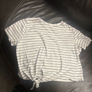 Striped Crop Top with Tie Detail